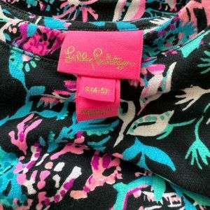 Lilly Pulitzer Girls Jansen Dress Onyx Twilight Coral